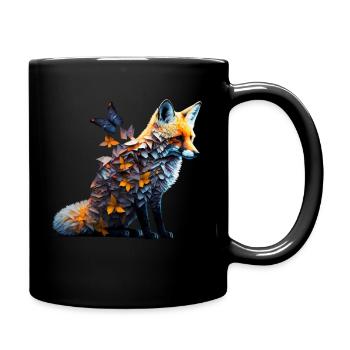 Fuchs Tierliebhaber Tierisch Tier Geschenkidee - Tasse einfarbig - Schwarz - Rechts