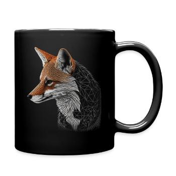 Tierliebhaber Geschenkidee Fuchs Rotfuchs Kunst - Tasse einfarbig - Schwarz - Rechts