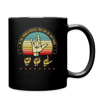 Langue des signes américaine ASL dans le monde, en - Mug uni - noir - Droite