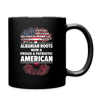 Geboren Albanisch Albanien Amerikanisch USA - Tasse einfarbig - Schwarz - Rechts