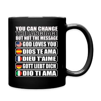 God loves you Christians - Full Colour Mug - black - Right