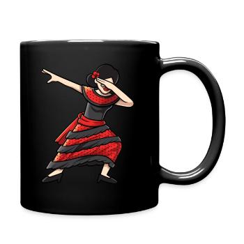 Lustiges Dabbing señorita cinco de mayo mexikanisches Spanien - Tasse einfarbig - Schwarz - Rechts