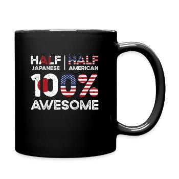 Halb Japaner Japaner Amerikaner USA - Tasse einfarbig - Schwarz - Rechts