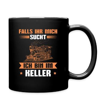 Modelleisenbahn Modellbau Lokomotive Modellbauer - Tasse einfarbig - Schwarz - Rechts