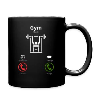 The gym calls me - Full Colour Mug - black - Right