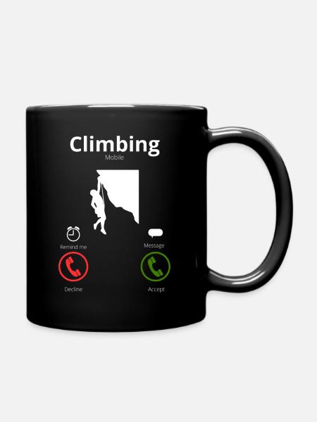 Climbing calls me - Full Colour Mug - black