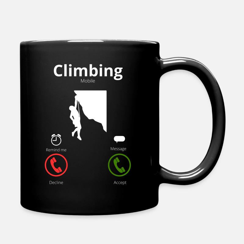 Klettern ruft mich - Tasse einfarbig - Schwarz