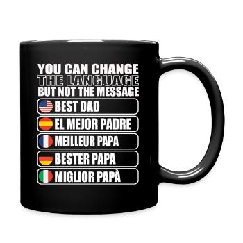 Papa Vatertag Geschenkidee - Tasse einfarbig - Schwarz - Rechts