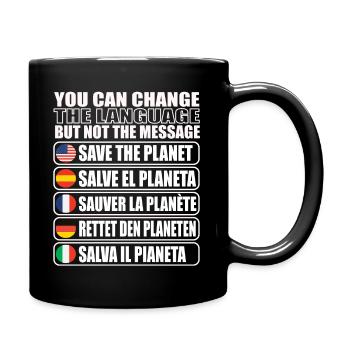 Speichern Sie Die Planetenumgebung - Tasse einfarbig - Schwarz - Rechts