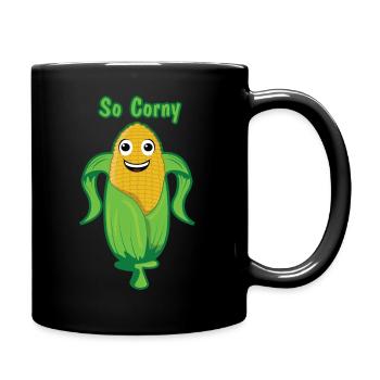 so Corny Sweetcorn Corn on the cob - Full Colour Mug - black - Right