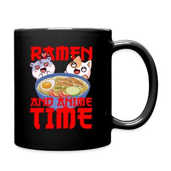 Ramen und Anime - Tasse einfarbig - Schwarz - Rechts