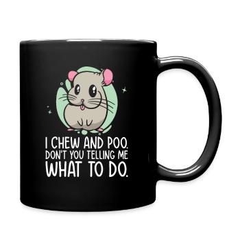 Chinchilla Niedliches Tier Haustier Chinchilla - Tasse einfarbig - Schwarz - Rechts
