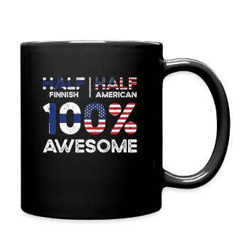 Geboren Finnisch Finnland Amerikanisch USA - Tasse einfarbig - Schwarz - Rechts