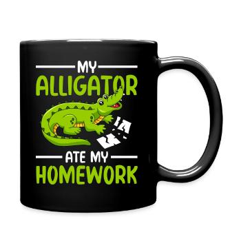 My alligator ate my homework - Tasse einfarbig - Schwarz - Rechts