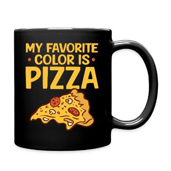 My favourite color is pizza - Full Colour Mug - black - Right