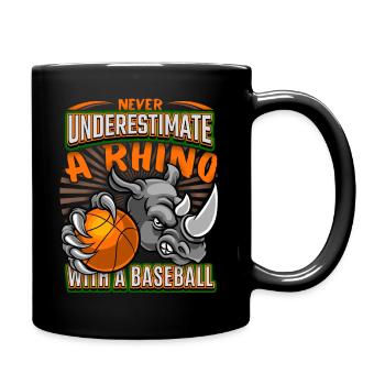 Basketball funny Rhinoceros, Rhino saying - Full Colour Mug - black - Right