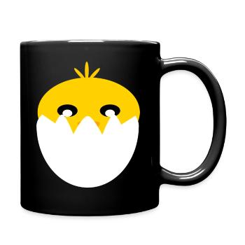 Küken aus dem Ei - Tasse einfarbig - Schwarz - Rechts
