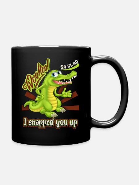 Crocodile Crocodile, drôle de dicton, Saint-Valentin - Mug uni - noir