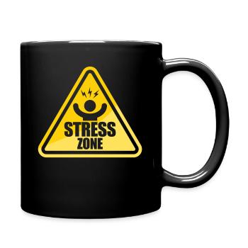 Stress Zone Road Sign National Stress - Full Colour Mug - black - Right