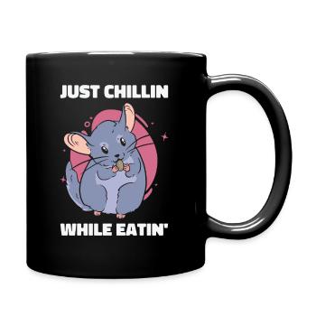 Chinchilla Wildlife Haustier Nagetier Essen - Tasse einfarbig - Schwarz - Rechts
