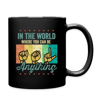 Langue des signes américaine ASL dans le monde, en - Mug uni - noir - Droite