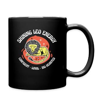 Löwe Energie Astrologischer Tierkreis Kunst - Tasse einfarbig - Schwarz - Rechts