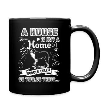 Border Collie Home Without Border Collie - Full Colour Mug - black - Right