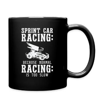 Sprint Car Dirt Track Racing - Full Colour Mug - black - Right