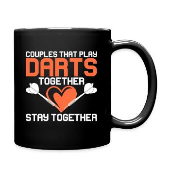 Couples who play darts together stay together - Full Colour Mug - black - Right