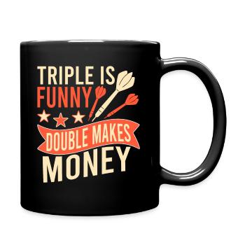 Triple est drôle Double Power Smart - Fléchettes - Mug uni - noir - Droite
