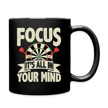 Focus It's all in your head - Darts - Full Colour Mug - black - Right