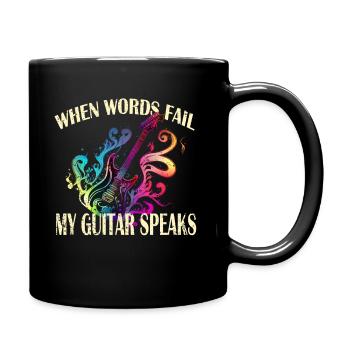 Gitarren Spruch Neon Retro Words fail - Tasse einfarbig - Schwarz - Rechts