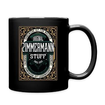 Original Zimmermann, Robustes Handwerker-Shirt - Tasse einfarbig - Schwarz - Rechts