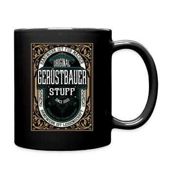 Original Gerüstbauer, Robustes Handwerker-Shirt - Tasse einfarbig - Schwarz - Rechts