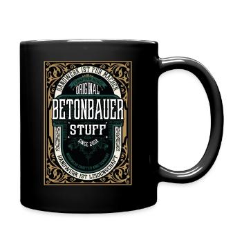Original Betonbauer, Robustes Handwerker-Shirt - Tasse einfarbig - Schwarz - Rechts