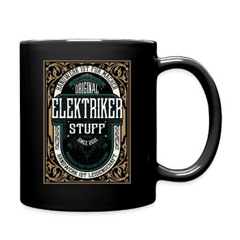 Original Elektriker, Robustes Handwerker-Shirt - Tasse einfarbig - Schwarz - Rechts