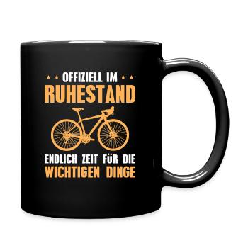 Fahrrad Rentner Radfahrer im Ruhestand - Tasse einfarbig - Schwarz - Rechts