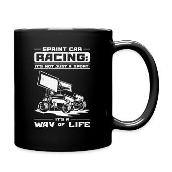 Sprint Car Dirt Track Racing - Tasse einfarbig - Schwarz - Rechts