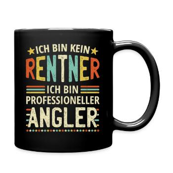 Opa Lustig Ich bin kein Rentner Angler Opa Angeln - Tasse einfarbig - Schwarz - Rechts