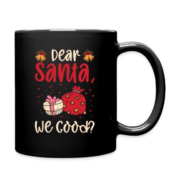 Dear Santa Christmas Holiday Typography - Full Colour Mug - black - Right