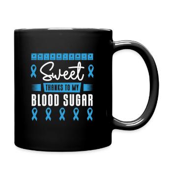Diabetische Bauchspeicheldrüse - Tasse einfarbig - Schwarz - Rechts