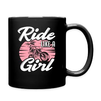 Motocross Women Girls Hobby Motorsport - Full Colour Mug - black - Right