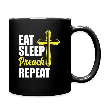 Pasteur Pasteur Alimentation Sommeil Prédication - Mug uni - noir - Droite