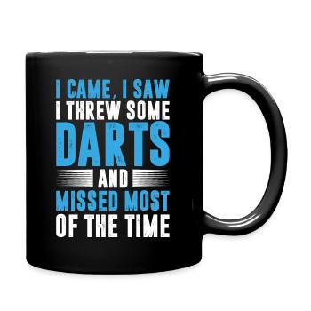 I came I saw I threw some dart - Full Colour Mug - black - Right