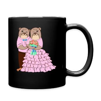 Otter Lovers Otter Whisperer Animal Marriage - Full Colour Mug - black - Right
