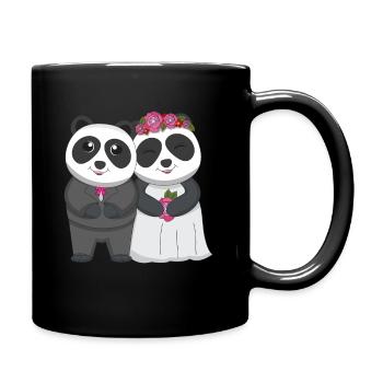 Wedding Anniversary Panda Bear Zookeeper Wildlife Animal - Full Colour Mug - black - Right