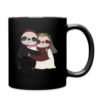 Wedding Anniversary Marriage Sloth Lover - Full Colour Mug - black - Right