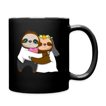Wedding Day Married Sloth Whisperer - Full Colour Mug - black - Right