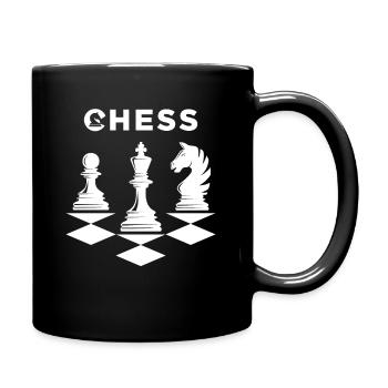 Chess Schach Schachfiguren - Tasse einfarbig - Schwarz - Rechts