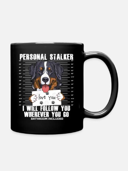 Bouvier Bernois Stalker Dessin Animé T-shirt - Mug uni - noir